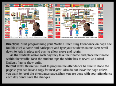 Martin Luther King Jr Smartboard Attendance